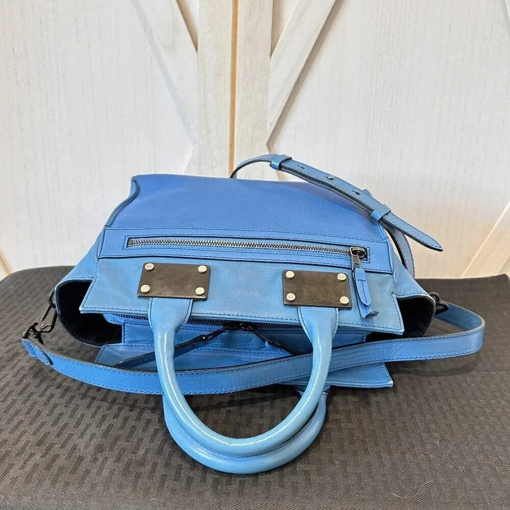 Rag & Bone Small Blue Leather Pilot Bag